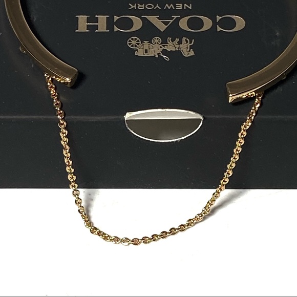 Coach Bracelet 2.25” Horse And Carriage Double Chain Cuff - Picture 6 of 11